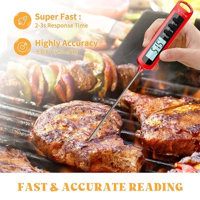 DOQAUS Digital Meat Thermometer, 2 Pack Instant Read Food Thermometer for  Cooking, Kitchen Probe with Backlit & Reversible Display, Cooking